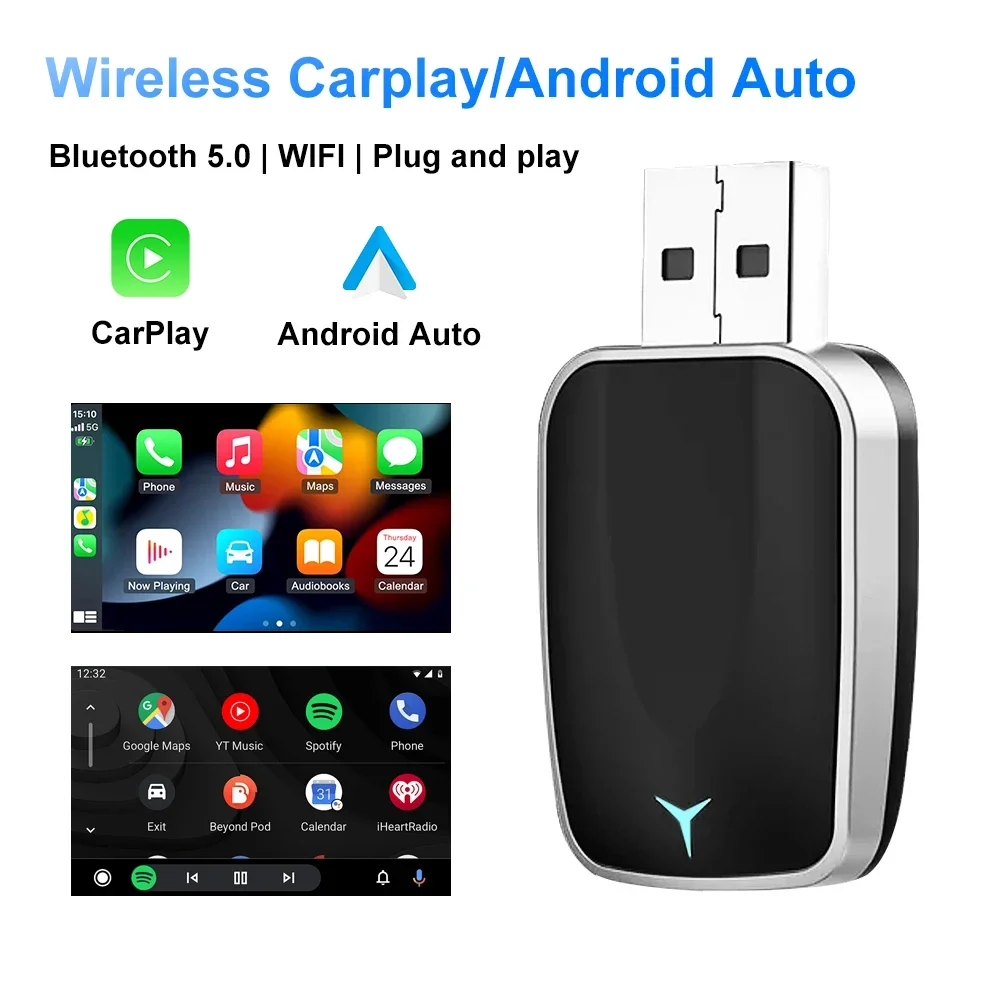 Smartwatch Universal - Adaptador inalámbrico CarPlay Android Auto con